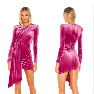 Michael Costello Pink Velvet Dress